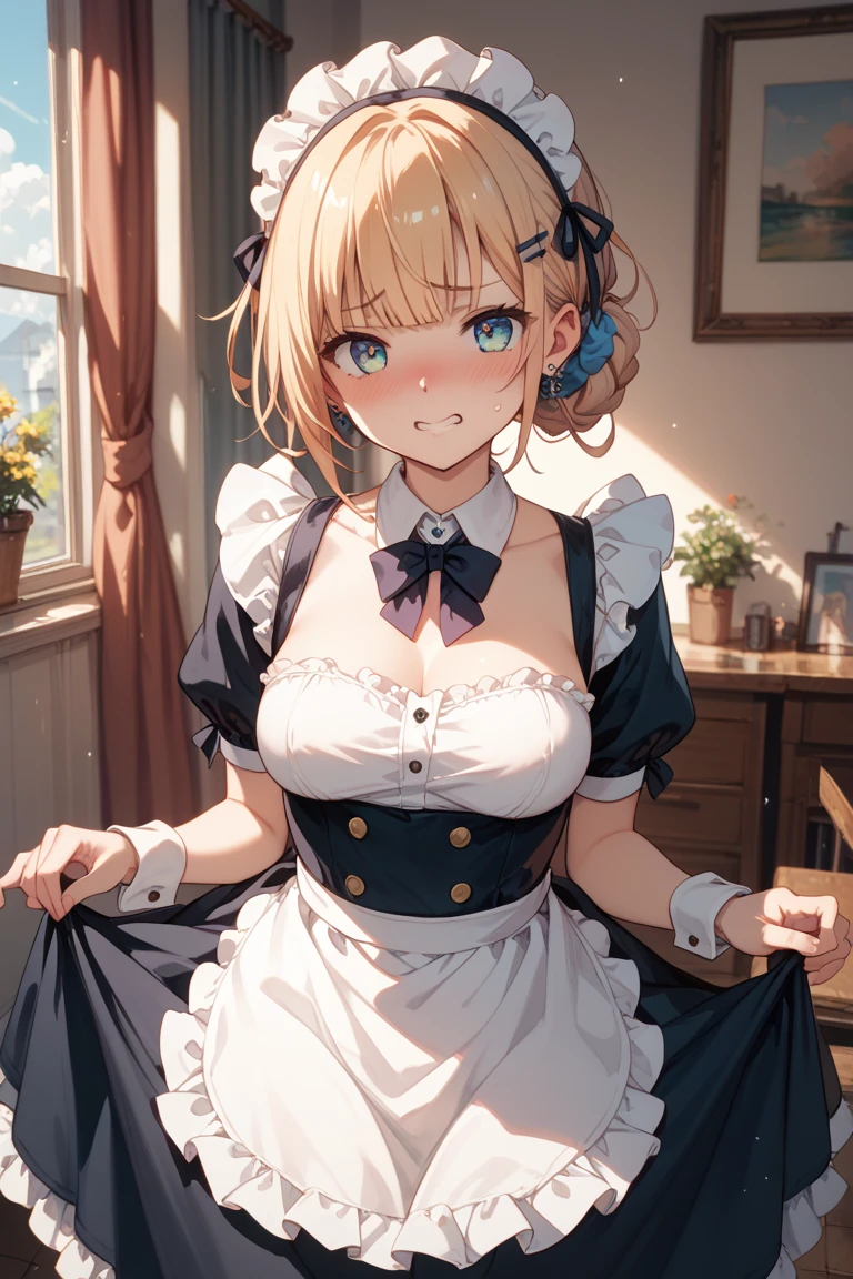 masterpiece, Super detailed, high quality, 8k CG, Huge breasts, tokidef, blush, Bright Eyes, Are sleeping, indoor, The body is slim, Tight waist