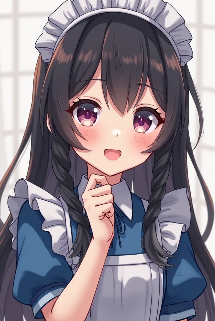 (8K, Highest image quality, highest quality, masterpiece), detailed face, ((loli girl)), (little loli curve) , black hair, short twintails, pink eyes, small breasts, naked apron, cowboy shot, put your hand on your mouth, kitchen background, ((very blushing)), ((detailed hands and fingers)), viewer perspective from below, (very blushing), (very much in love with the viewer)