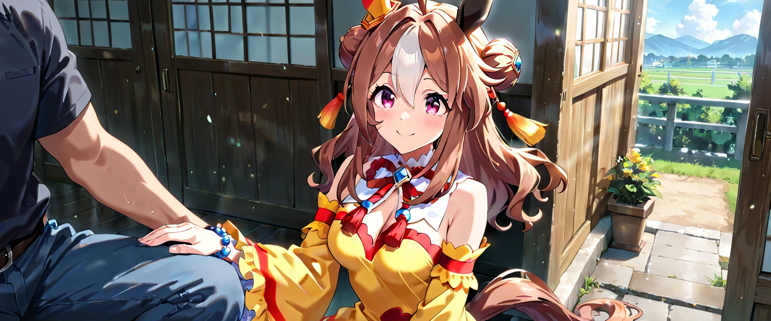 (from below:1.5),1girl,smile,open mouth,suzuki_megumi, orange eyes, light brown hair, long hair, twintails, bangs, hair bow, red bow, (red shirt), short sleeves, white skirt, pleated skirt,panty shot, white socks, shorts,standing,(shake a large pom-poms:1.4),masterpiece,Noise Reduction,perfect anatomy,high resolution, ultra-detailed, ultra-detailed face,game cg,dutch angle ,beautiful detailed eyes,visualart,five fingers, perfect hands, perfect lighting, sparkling pupils,