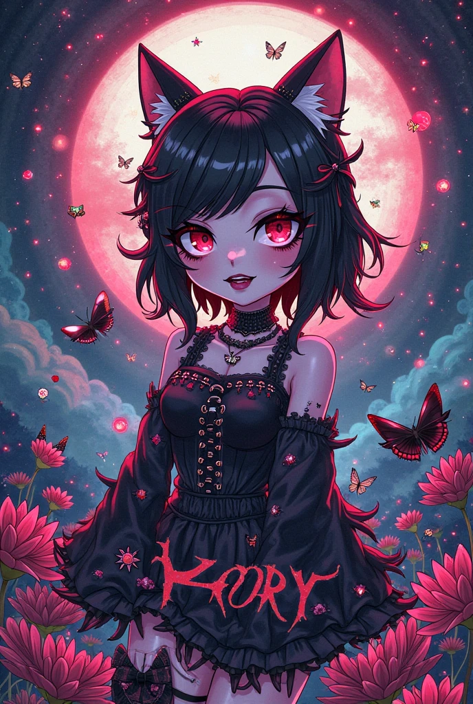 Generate a cover with the word KAORY in reference to KUROMI