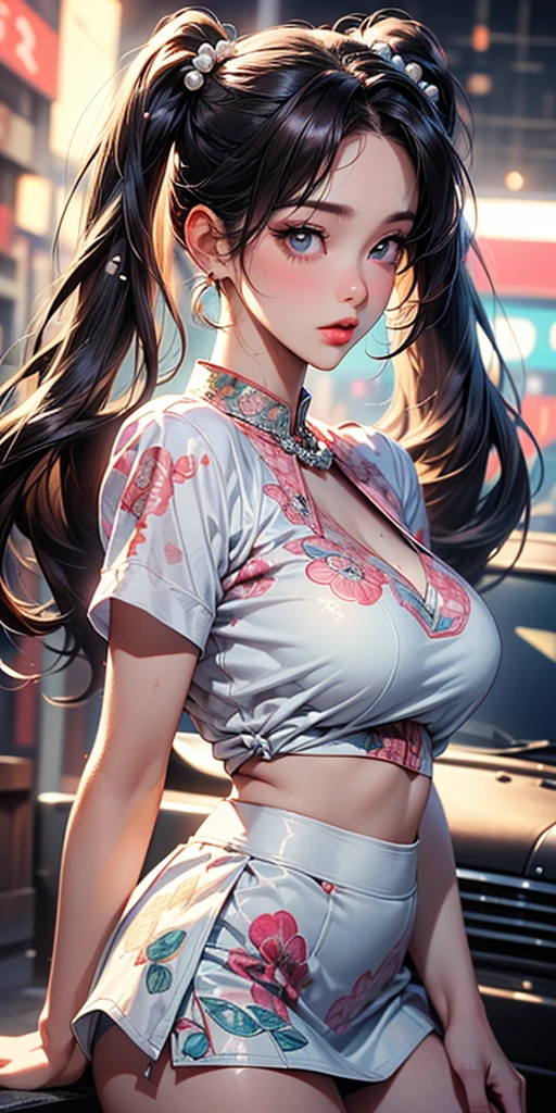 A translucent and mysterious robotic nurse girl,Futuristic Nurse, Mechanical joint,Futuristic city background,Model shooting style, (Highly detailed CG Unity 8k wallpaper), The beauty of abstract stylization,,Surrealism, 8k, Super Detail, Highest quality, Awards, Anatomically correct, 16K, Super Detail, (Beautiful face and eyes, double eyelid,Delicate skin,Cool Beauty,Tall Girl ,Slim figure, Nurse uniform, nurse cap),Large Breasts