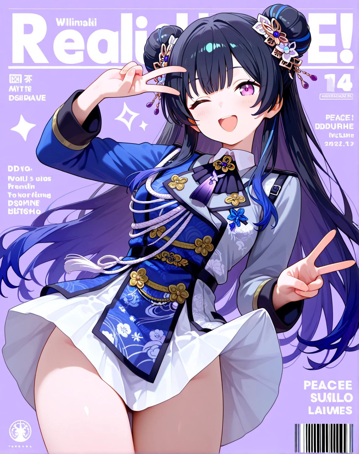 masterpiece, best quality, delicate eyes,((raiden shogun)),best quality,( best shadow, an extremely delicate and beautiful), dynamic angle, floating, finely detail, Depth of field (bloom), 
 high resolution illustration,,Amazing,highres,intricate detail,(an extremely delicate and beautiful),
1girl,(solo),((black bow on chest)),collarbone,(talking on phone:1.5),
[[smile]],(), ,shiny hair,(gradient hairpinklonghair),(medium breasts), (cleavage),
(short_sleeves),(blackpleated skirt),sailor collar,(blackhair ribbon),White_crop top,(white  background:1.2)