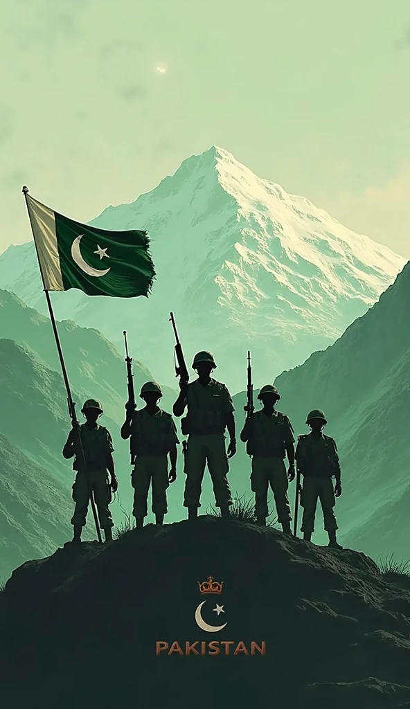 Please generate some pictures of independence of pakistan and include pak army and flag of pakistan