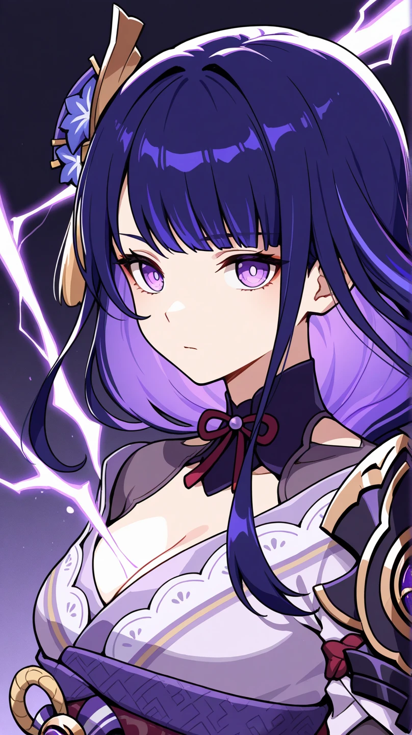 Anime girl holding sword with sword and purple dress, Ayaka Genshin impact, ayaka game genshin impact, zhongli from genshin impact, Keqing from Genshin Impact, hyuga hyuga, shalltear from overlord, black-haired mage, high detailed official artwork, Fire emblem, onmyoji portrait, ((a beautiful fantasy empress)),Extra-large big breasts,blush,Korean beauty,