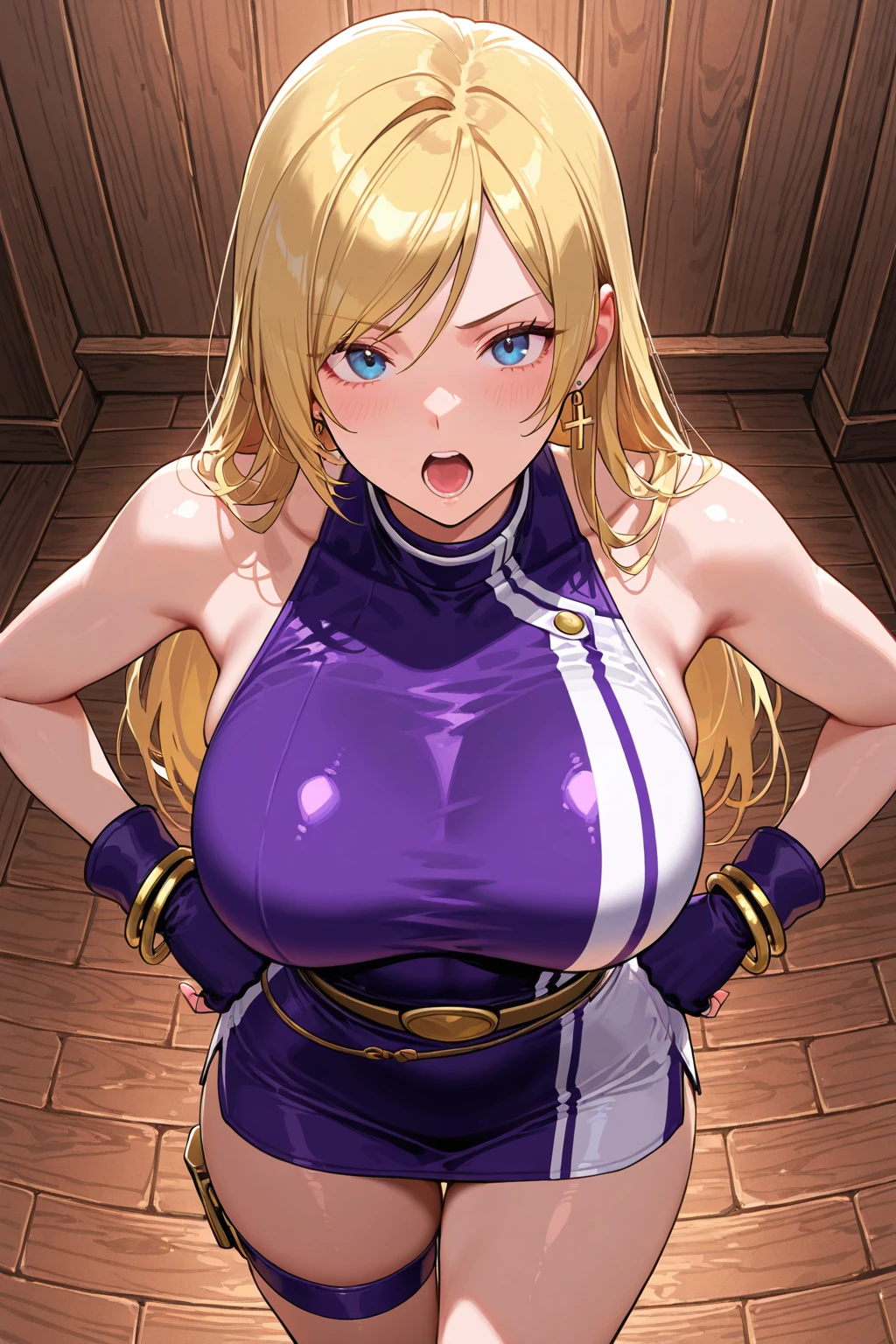 nsfw:1.2,prison,blonde,Braid,blue eyes,Big Breasts,blush,Sweat,Sloppy face,light purple leotard,Super High Leg Cut,barefoot,Face down,Lying down,Sticking out tongue,saliva,looks happy,tickle,joy,shy,tears,Ahegao:1.5,Overflowing Sex Fluids、((vagina、SEX、1 Strong Man))、Penis insertion、Dynamic pose、Roll one's eyes、Nipple protrusionissionary position, spread legs:1.5, legs up:1.2))、bangs、((Lying on your back:1.5))
