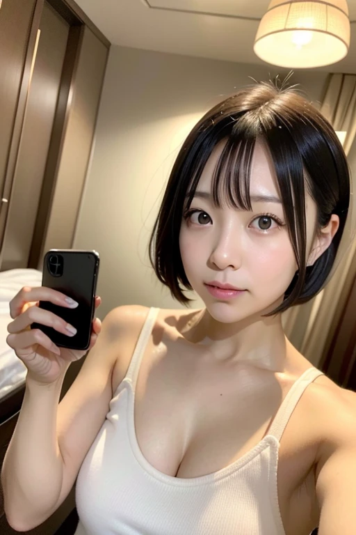 8K, high resolution, masterpiece, photorealistic,Tight T-shirt,A T-shirt that shows off your bust, Large Breasts, Big Tits, Patsy T-shirt, Pink small t-shirt, Accentuates the bust line clearly、 Accentuate your breasts, Very swollen breasts, K-Cup, Tシャツから胸の形が分かるほどにLarge Breasts,There are two nipples、Big cleavage、Exposing cleavage