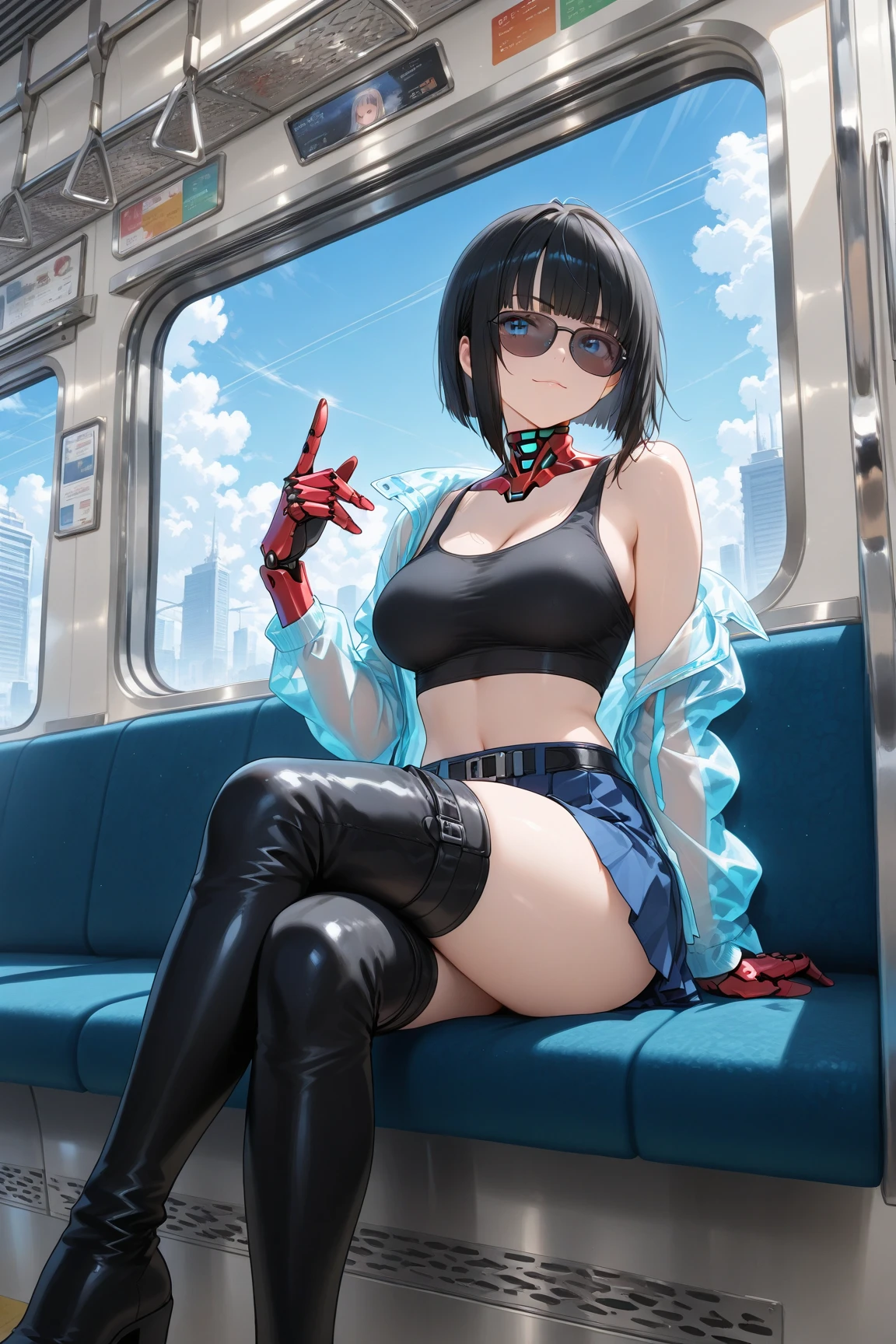Multiple girls, der riese art, 非常に詳細なder rieseショット, der riese, Shorthair, Giant woman bigger than a skyscraper, Wearing rimless glasses, Colossal tits, Big ass, Bikini swimwear, i&#39;I&#39;m playing with small aircraft carriers and battleships in the land of dwarfs.。., nffsw, giga der riese, der riese, crashed warship, small warship, micro warship,