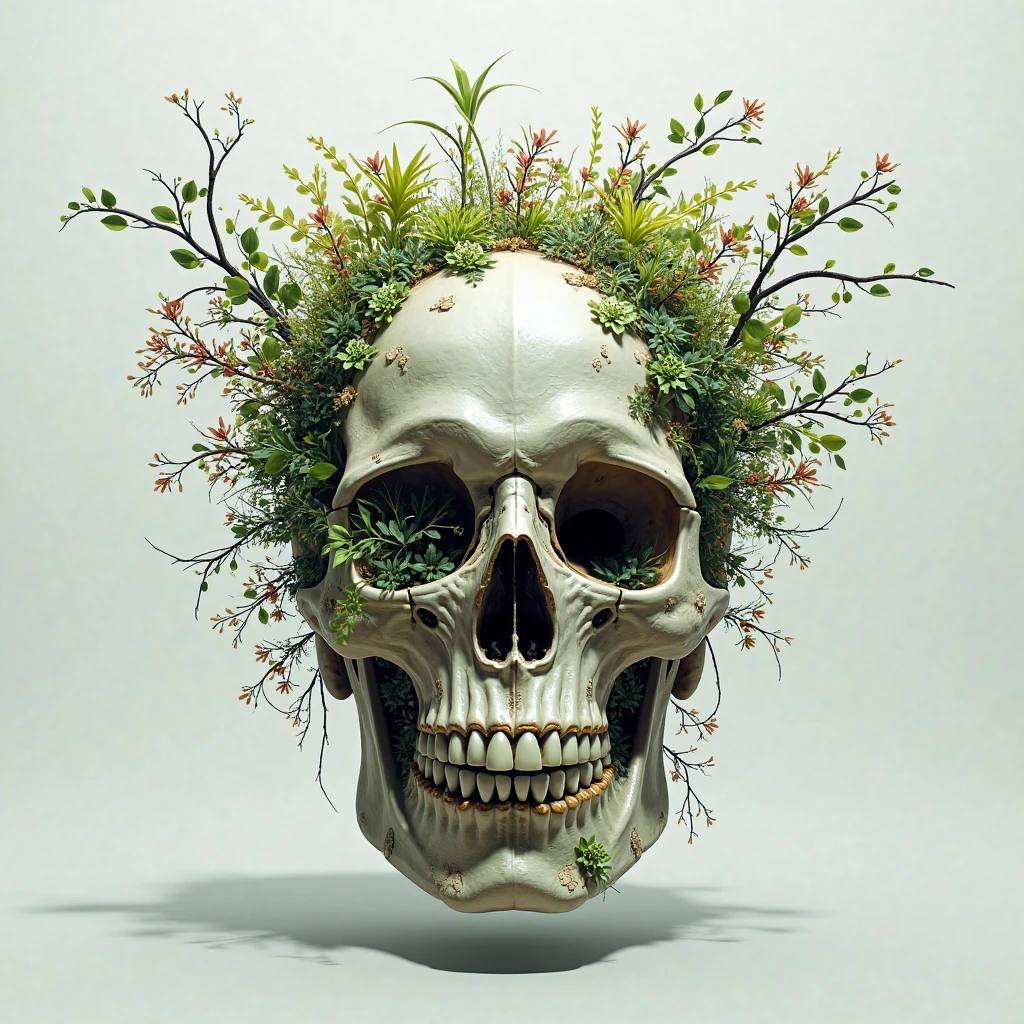 purple flower in a field of dead grass with a skull in the background, black lotus, dark flower shaman, alien flower, lolth, waterlily mecha nymphaea, lotus, 🌺 cgsociety, obsidian pomegranade, aura of power. detailed, alien flora, purple glowing core in armor, flowercore, artistic depiction, bloom. high fantasy