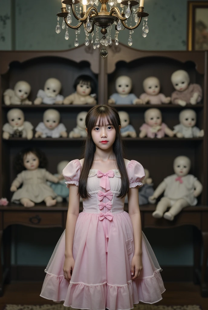 Chamber of Secrets, Girl, Trapped, Ladder, Scary Doll, Blood and Tears, Miserable White, Furniture, Horror Picture, Female Ghost