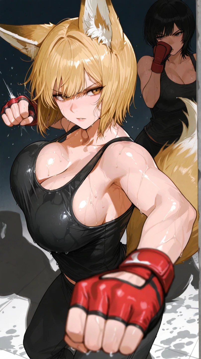 nice hands, (((master part))), YaoyoruzuMomo, 1girl, sozinho, Cabelos Longos, Olhando para o Viewer, sorrir, seios grandes, cabelos pretos, umbigo, propriedade, bareshoulders, medium breasts, boca fechada, Standing, rabo-de-cavalo, i, belt, muito sexy, Hand up, olhos negros, arm up, pegajoso, Sobrancelhas em forma de V, gradiente, bare arms, turtleneck, rabo de cavalo alto, pessoal, breasts apart, Pernas afastadas, Pessoal de Holding, Center Opening, >:), aura, translucent ripped white shirt, hair pulled back, rabo de cavalo largo, saia branca curta