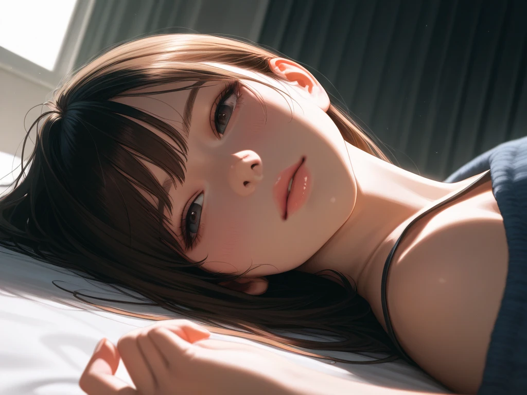 porn image,from below,Close-up,all fours,1girl,(ultra detailed skin),curvy,petite,beautiful breasts,large breasts,pale skin,pointy breasts,erect nipples,(fantasy art,Highest image quality,Hyperrealist portrait,(8k),ultra-realistic,best quality, high quality, high definition, high quality texture,high detail,beautiful detailed,fine detailed,extremely detailed cg,detailed texture,a realistic representation of the face,masterpiece,Sense of presence,Dynamic,bold),(thin hair),(soft hair),(straight hair:1.5),Swept long bangs,extra light coppery amber hair,hair over one eye