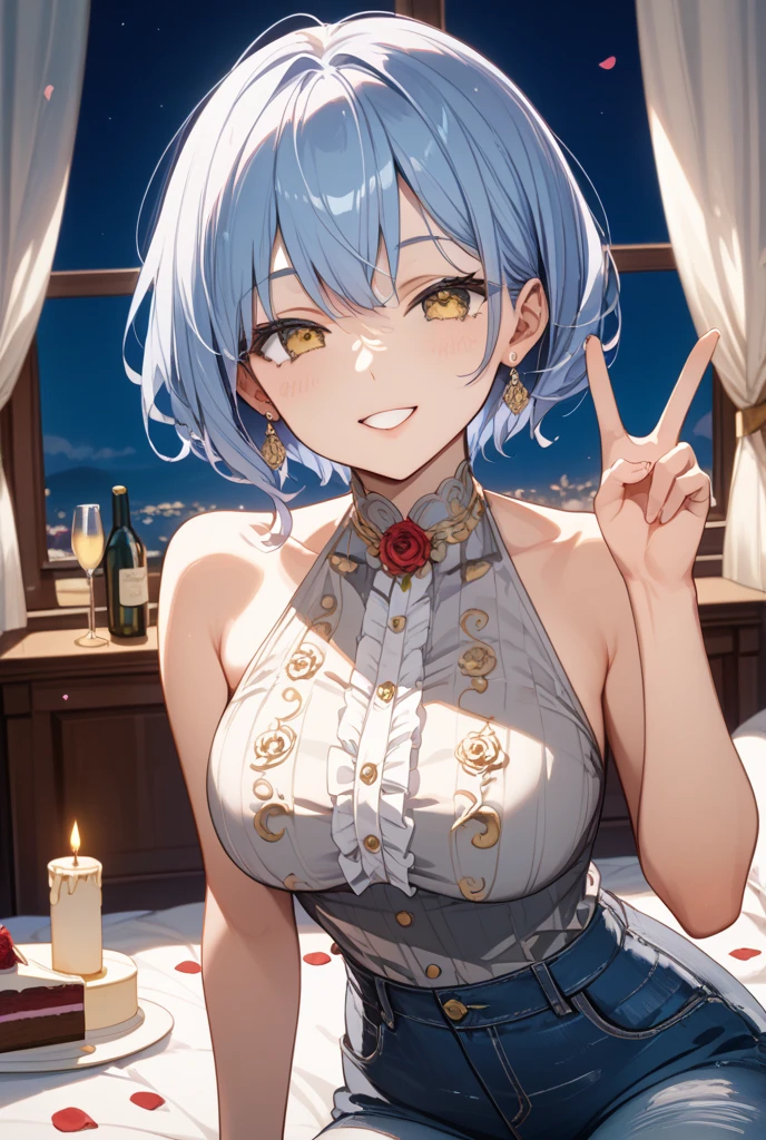 (Unity 16K Wallpaper, masutepiece, Best Quality, Ultra-detailed, extremely details CG, Cinematic lighting, Detailed, Beautiful detailed eyes, Solo),超A high resolution,Fine skin,A sexy,maid, maid apronl, Maid headdress,Holding a knife in your hand、seductive smile,
