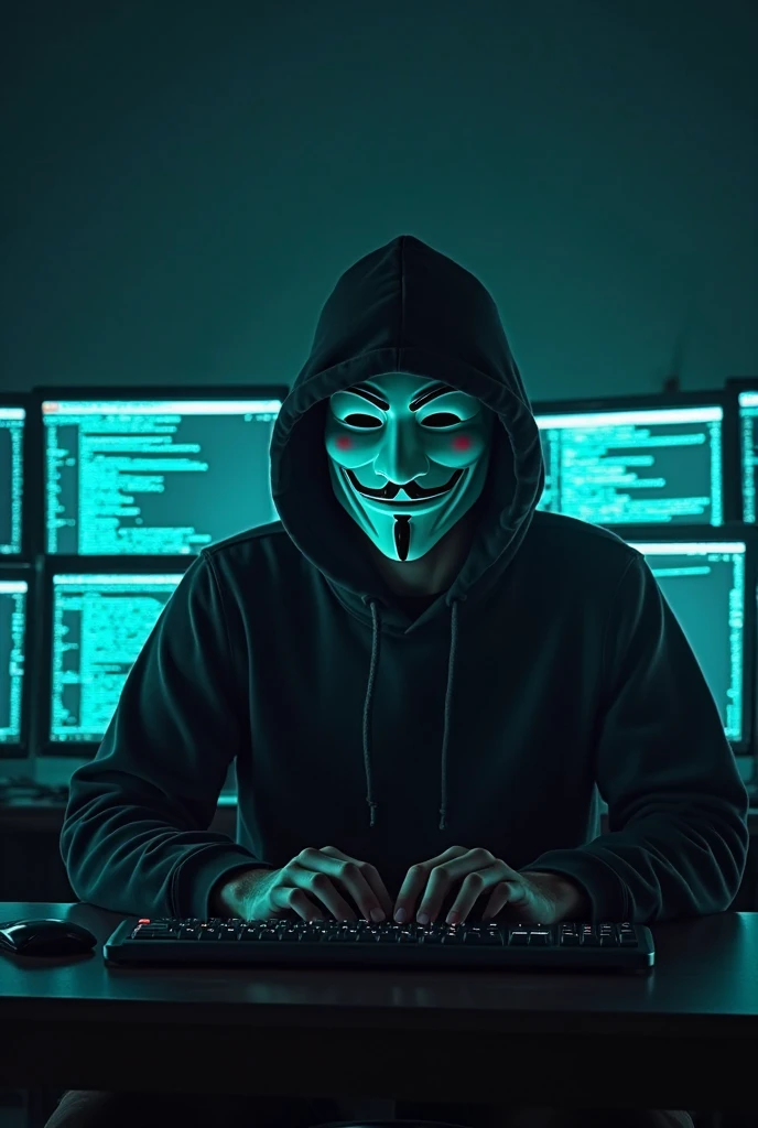 cyberpunk hacker wearing guy Fawkes masks gaming logo, mascot, background earth planet -imagine -