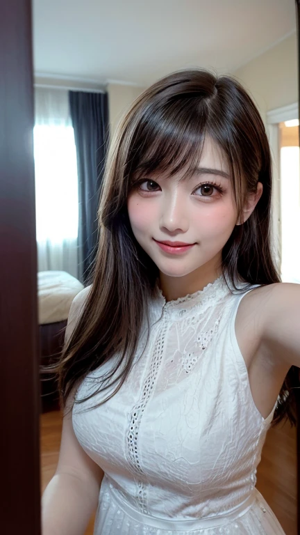 ((Highest quality, 8k,)), Browsing Caution, front, Heavy chest, charm, Accurate手足, First Person View, (masterpiece:1.3), Realistic, photo-Realistic, RAW Photos, Beautifully detailed face, Pale skin, Detailed hair texture, Perfect body, Beautiful Face, Accurate, Anatomically correct,Natural neck length, (Beautiful Hそしてs), (Fair skin:1.2), (Highest quality:1.4), finely,(とてもBeautiful Faceのディテール), (Big Breasts:1.4),Model Airplanes、フルnude、Fashion model posing、Whole Body Ezbian、nude、thin、Are thin、Hips、thin脚、Crotch opening、Spread your leg字Leg spread、Leg spread、Open legs、フルnude,Exposing her breasts、Portraiture,One Woman, (RAW Photos:1.2), 24-year-old female,Intensive、（Black pubic hair）（Black underhair）Bright room、naked、Sit on the bed、Japanese、, small、Areola、frontを向いて、frontage、Bright room、 (Photorealistic photography:1.4), (超Realisticな:1.4), (Realisticな:1.3), (softer lighting:1.05), (Improving the lighting quality of movies:0.9), 20-year-old girl,topless、Underless、naked、, (Bright light:1.2), (Improvement of quality:1.4), (Highest qualityのリアルテクスチャスキン:1.4), Detailed eyes, finely描かれた顔,  (Enhance the mood of your body line:1.1), (Enhances the beauty of skin texture.:1.1), Show your crotch, 