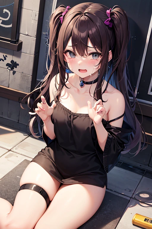 ultra detailed,((1loli)),((nsfw)),((very long hair))),((black hair)),((tears)),((surprised)),(excessive cumdrip),((cum in pussy))