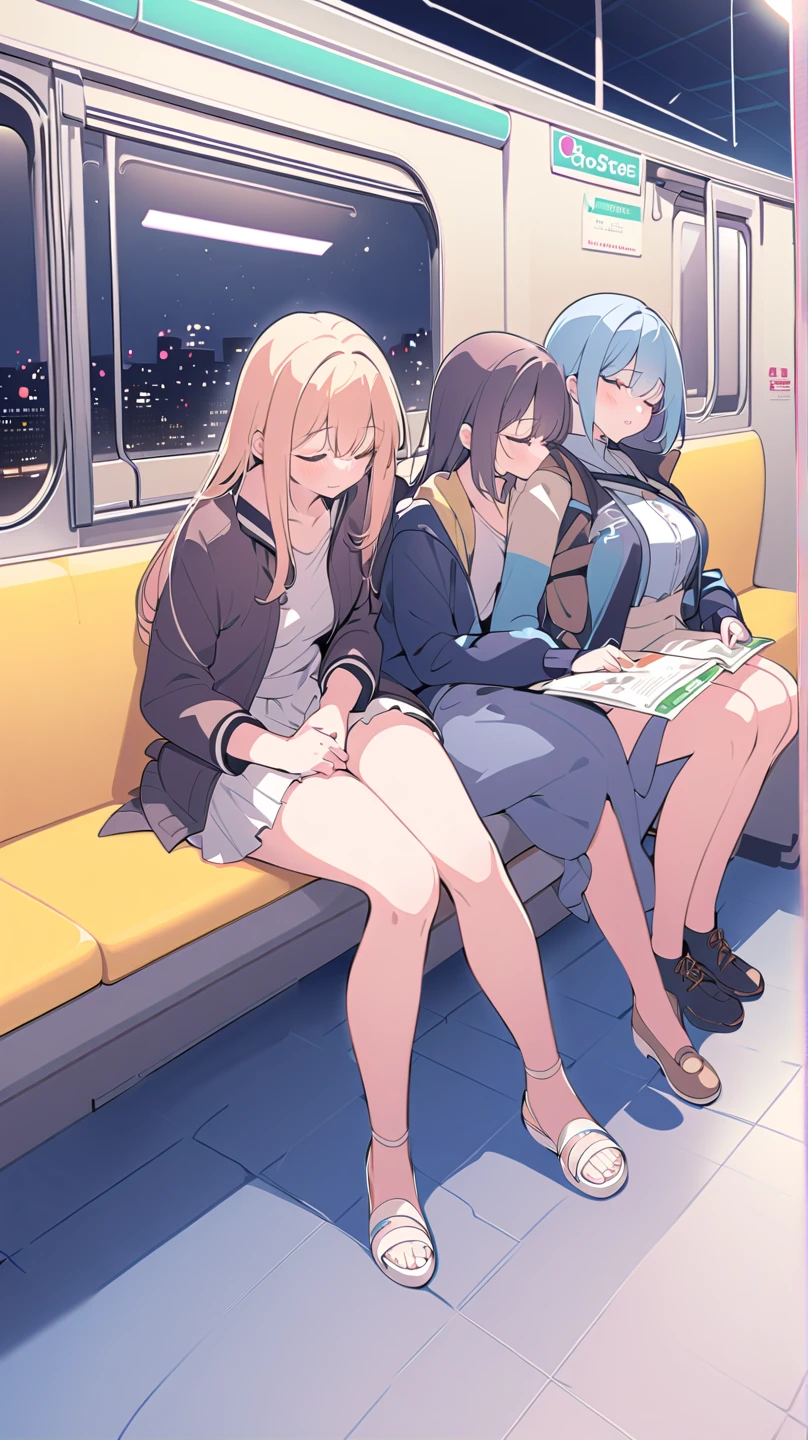 ((((A bustling morning scene inside a women-only car on a JR train in Japan during rush hour. The train is packed with passengers, yet there’s a sense of order and calm among the crowd. Several young girls, dressed in cute kindergarten uniforms with small backpacks, stand close to their mothers, holding onto them or the train's handrails for support. The girls wear matching hats, some in bright yellow and others in pastel pink, with little charms hanging from their bags. The mothers, dressed in casual but neat attire, ensure their daughters are safe and comfortable, gently holding their hands or guiding them to stand securely. Despite the crowded space, there’s a warm, nurturing atmosphere as the mothers and daughters chat quietly or look out the windows. The train car is filled with the soft hum of conversations and the occasional giggle from the young girls, capturing a typical morning commute in the city.)))),((A plump and squishy lady:1.3)),((surprise！！:1.3)),(((Women's Lace Panties,((Sometimes open crotch panties)),transparent,Erotic lingerie,Big size,Open crotch underwear))),Highest quality、High resolution、Detailed Background、(Beautiful face in every detail:1.4)、,(((Sexy Lace Nightwear for Women,sometimes transparentなメッシュのlingerie,transparentなエロティックなポルノドレス,Long sleeve,lingerie,summer pajama))),