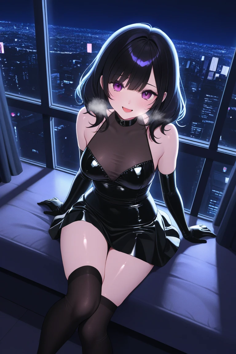 (selfie), professional Photography,8k, (blue eyes), leopard girl, [golden skin], black lipstick, snipped haircut, (black hair), round breasts, leopard ears,
BREAK, 
Black lace bustier paired with a high-waisted pencil skirt, accessorized with gloves, sheer black thigh highs with a subtle diamond pattern, patent leather stiletto heels, 
BREAK, 
nightclub scenario, 