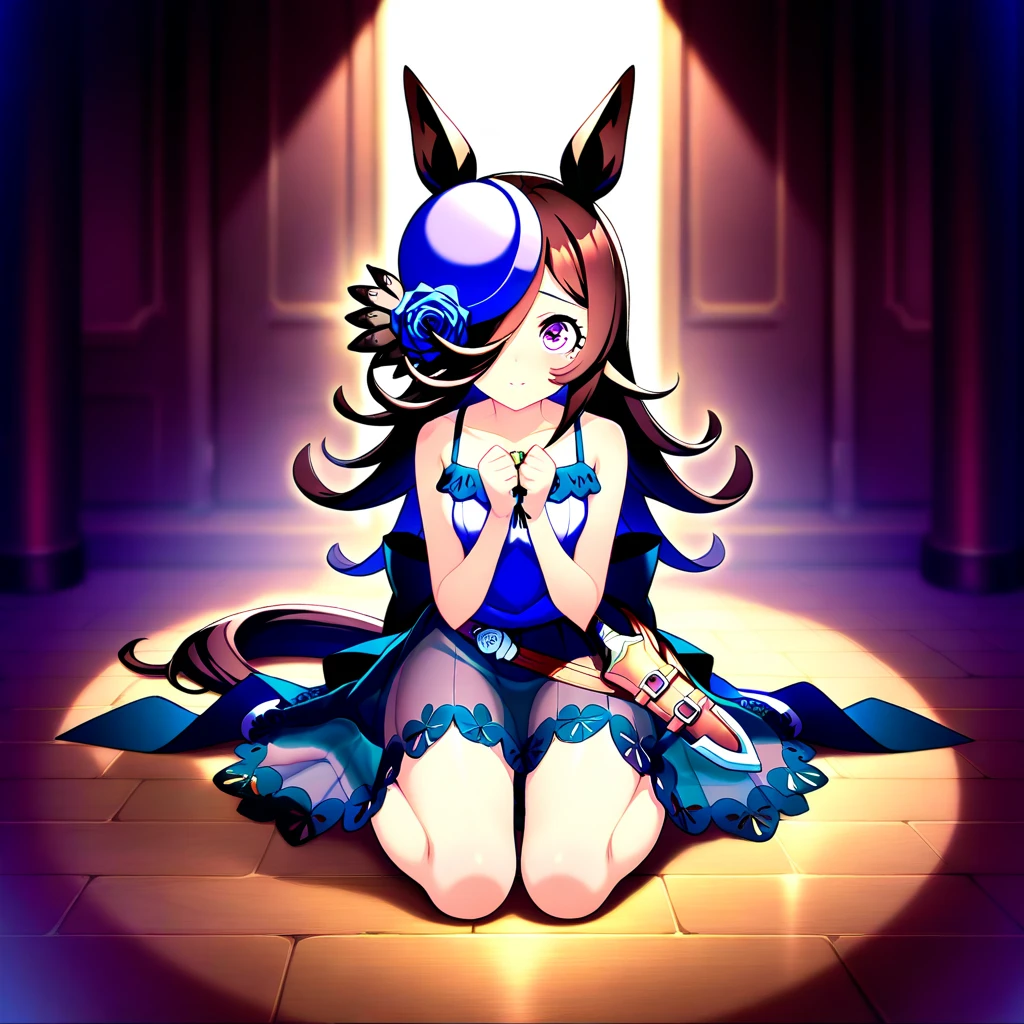 (masterpiece, best quality, highres, absurdres, ultra-detailed:1.3), 1girl, (slim, toon, medium breasts), <lora:Squeezer2:0.4>, <lora:newgrounds_zone-tan-10:0.8>zone-tan, hair over one eye, ahoge, drill hair, skull hair ornament, off-shoulder sweater, black thighhighs, purple hair, blue eyes,<lora:riding_a:0.4>(riding on a plushie:1.3), <lora:add_detail_v1:0.8>