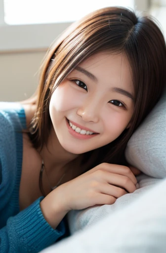 Male about 25 years old, smile, sharp focus, whole body (1.5), summer, wonderful, sleeping and waking up,