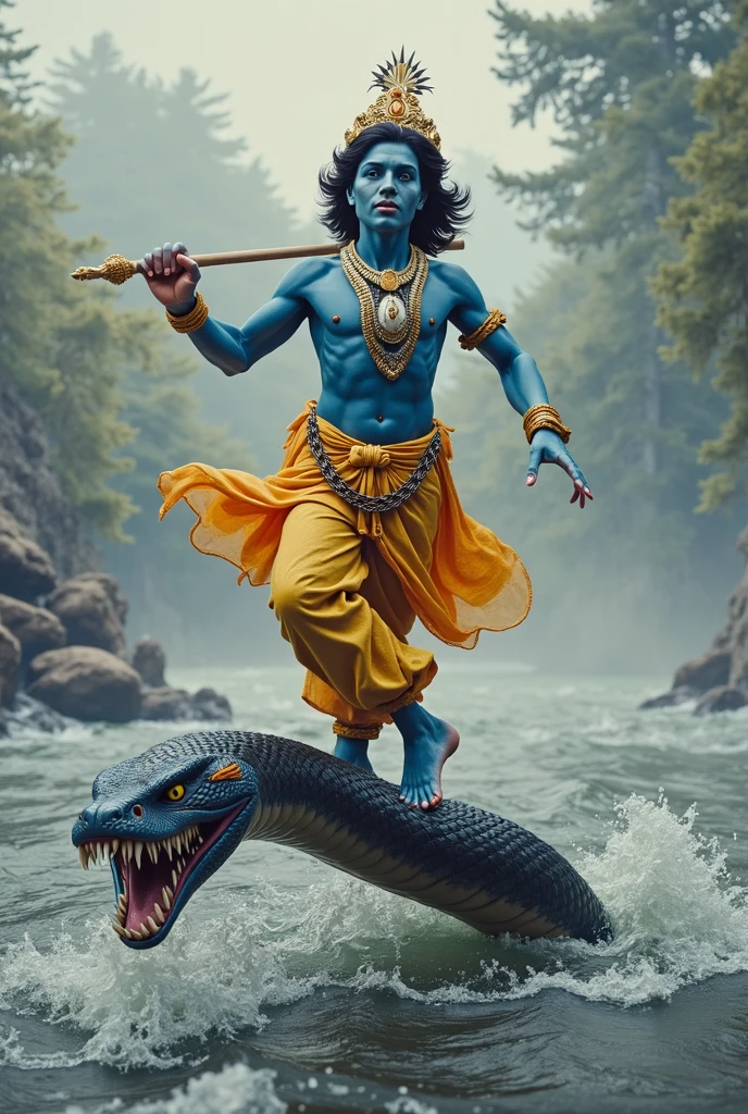 Little krishna doing tandav on kalia naag