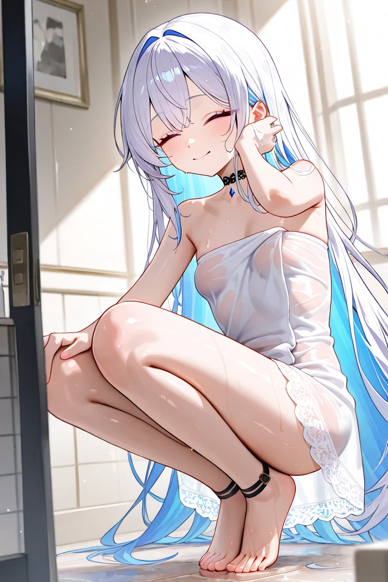 Highest quality I have long hair Gray Hair Hina Sorazaki Red eyes kind Cat ear naked Masturbation ejaculation