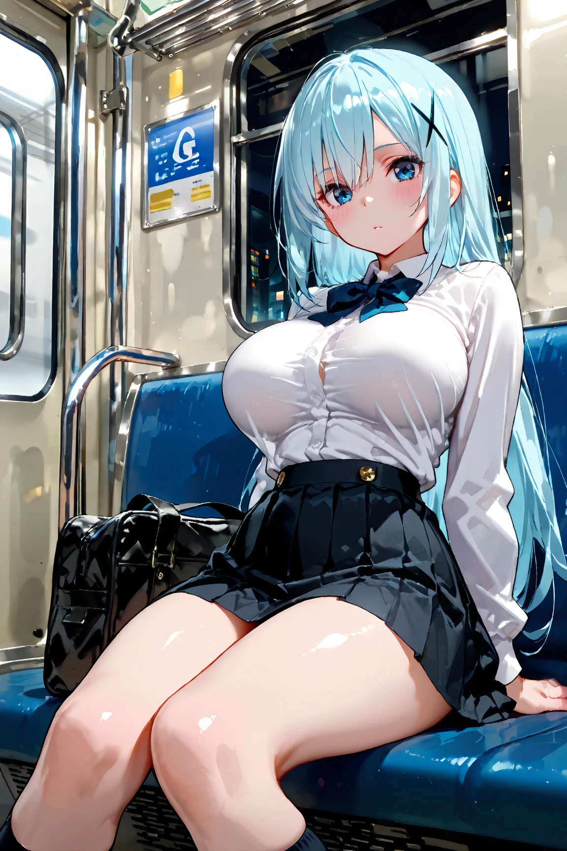 rape,student,Big Breasts,Black underwear,Bare Chest,Gray Hair,Spread your legs,No eye highlights,With skirt,Knee socks,train,Half naked,Arms are tied,Held down。