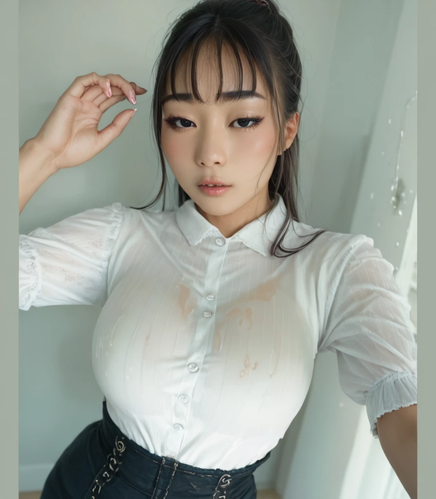 Thick white liquid dripping, white liquid dripping