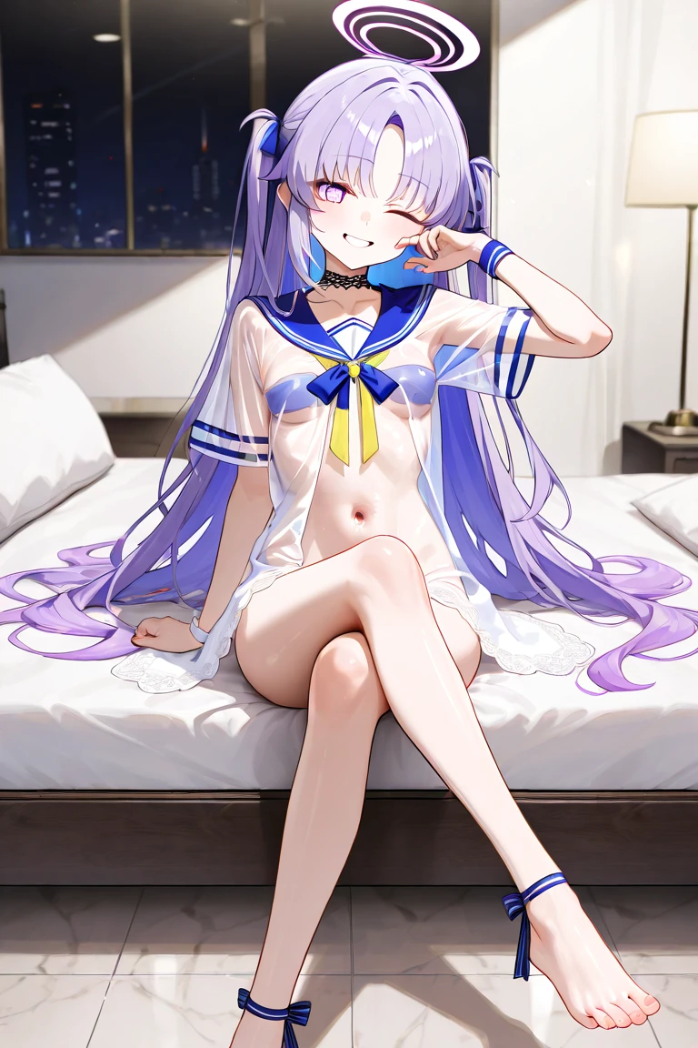 (masterpiece, best quality）a girl，（（spread legs)）），blush，（Completely pure white bikini），Sweated a lot，（（Half-off miniskirt）），Lift your skirt，Bikini half-covered，small breasts，Lying on a pure white bed，detail，（Completely soaked，completely wet），Awkward，surprise，Extreme shyness，doubt