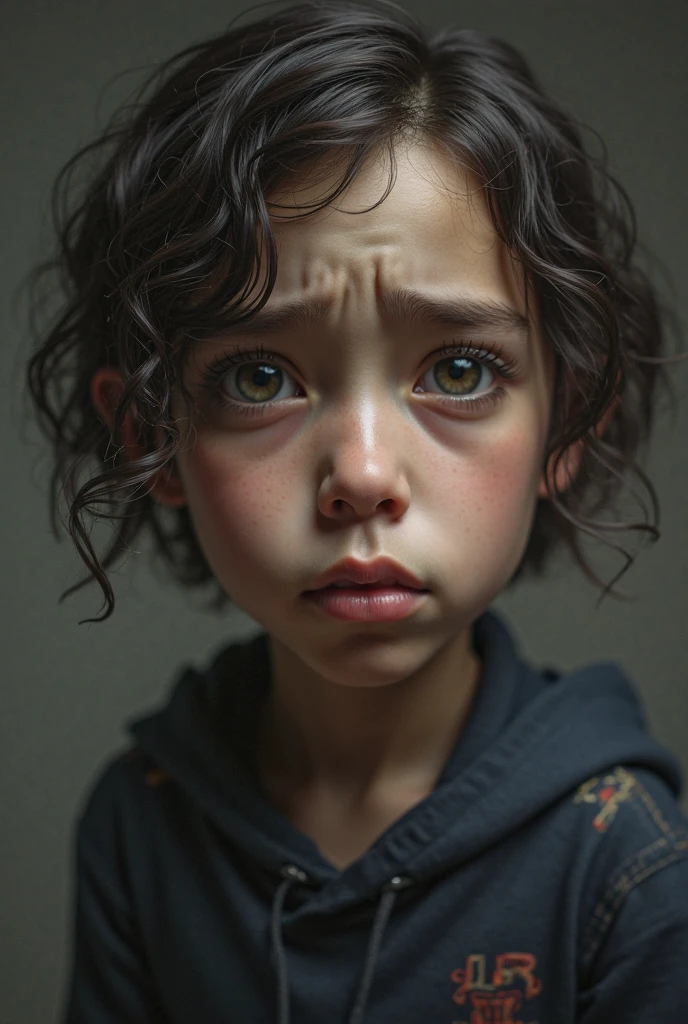 I need a photo in wich child is looking sad