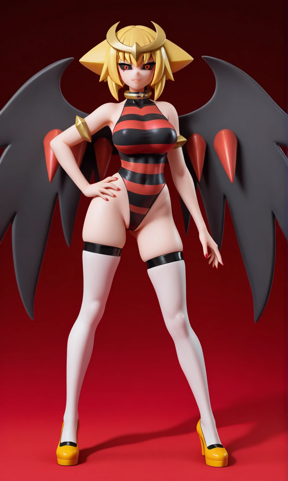 thick_thighs, wide_hips, gwen_tennyson, large_chest, big_breasts, black_leotard, leotard, highcut_leotard, groin, [cleavage]
