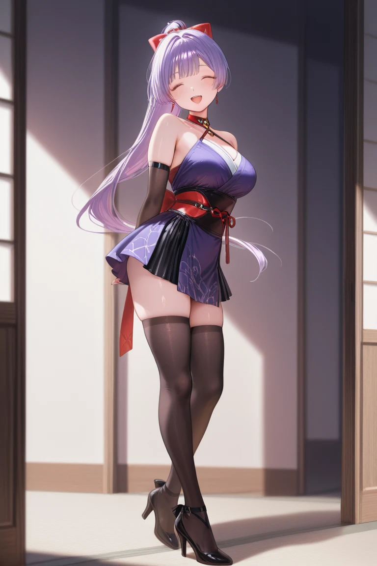 (Girl in purple wet satin fur kimono shirt-dress and light gray tight pleated slim skirt), (((black)) stockings), see-through, cute, zettai ryouiki, white hair, bue eyes, full body, bra, slim body, slim girl model, 24-year-old female model, lying on table, ((wet)), (((standing nipples under cloth))), portrait, most realistic, highest quality, best pixels, 8k ultra