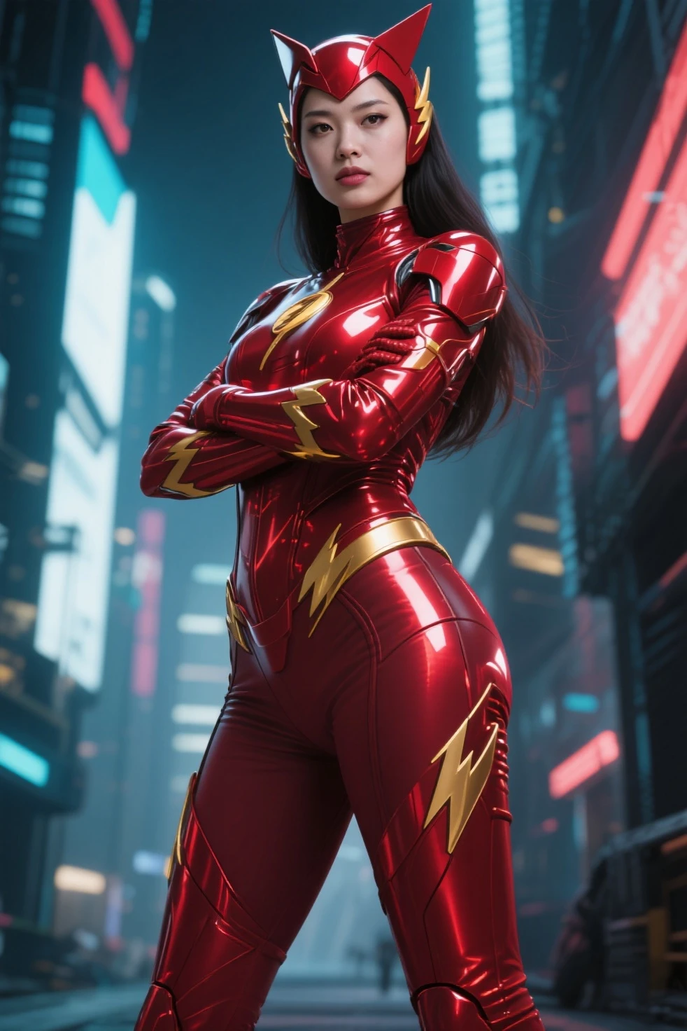 .<lora:epiNoiseoffset_v2:1>, (Futuristic spanish young woman, in a red Porsche suit) by gesaffelstein, action pose, epic scene, lots of fine detail, movie style, photography, natural textures, natural light, natural blur, photorealism, cinematic rendering, ray tracing, highest quality, highest detail, Cinematic, Blur Effect, Long Exposure, 8K, Ultra-HD, Natural Lighting, Moody Lighting, Cinematic Lighting, hyper-realistic, vibrant, 8k, detailed, ultra detail,