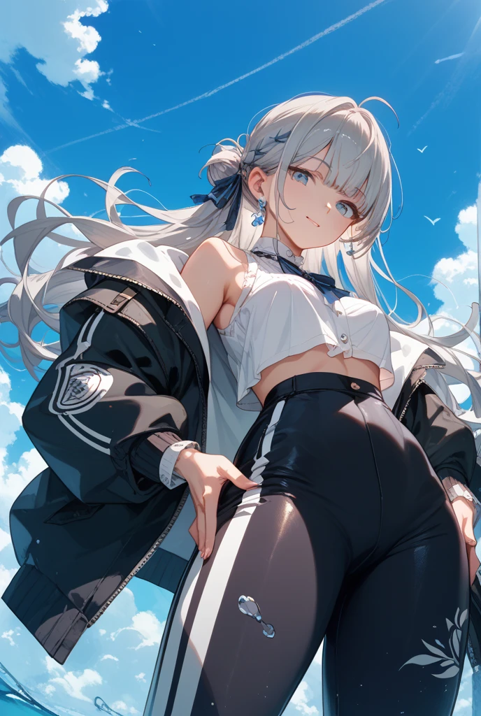 1girl in、AS-Adult、Underwear、Cute underwear、white hair、