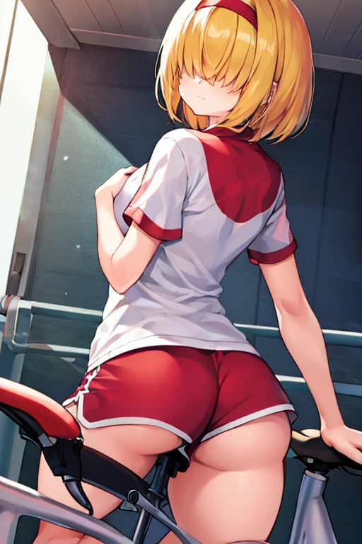 (best quality,8k wallpaper,ultra-detailed,masterpiece:1.2),illustration,preschool girl, ass, bike short