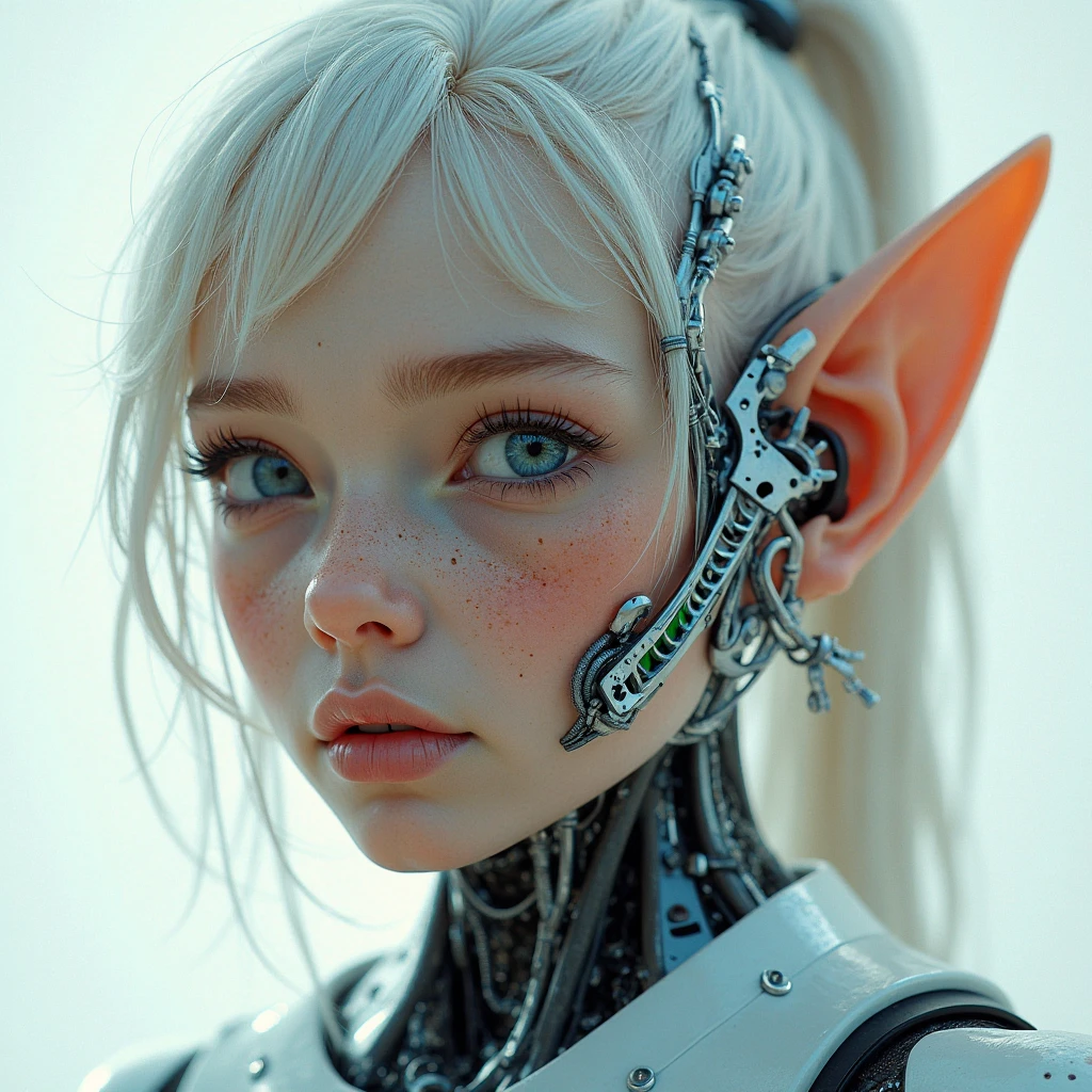 Dobby, 独奏, The whole body is made of metal, (A cyborg:1.1), ([tail | Detailed wire]:1.3), (intricate detail), HDR, (intricate detail, hyper-detail:1.2), Cinematic Frame, vignette, in the center, “Hyper-realistic textures," "Exact Details,” “Realistic still life,” “Realistic portraits,” “Realistic landscapes.