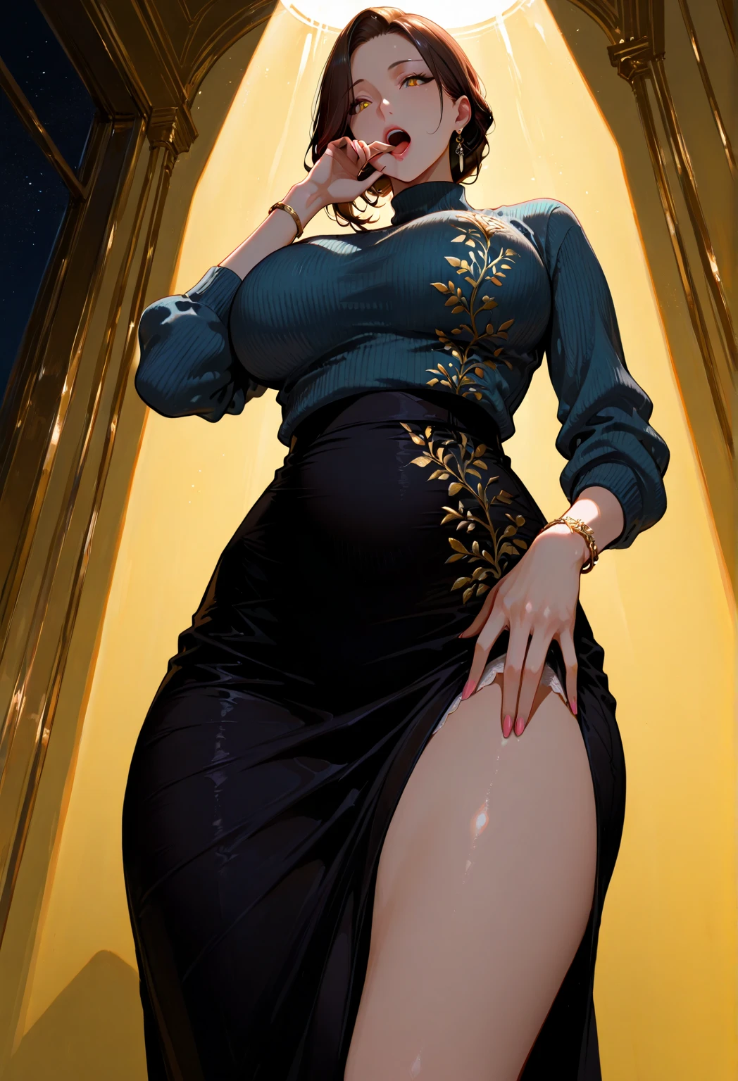 (best qualtiy,8k,32k,tmasterpiece,UHD:1.2),Photo of Pretty Japanese woman in the,(Sad smile,Be red in the face:1.1),looking at viewert,(Beautiful detail skirt skirt:1.2),Detailed legs,(legs that open:0.9),(lace panty:0.9),(wind power:1.6),full bodyesbian,ventania,城市,exteriors, huge tit