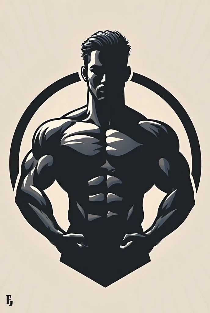 Body building logo poster black and white