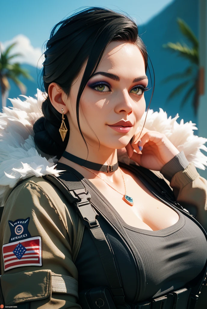best quality,ultra-detailed,very detailed illustrations,extremely detailed,intricate details,highres,super complex details,extremely detailed 8k cg, reflection,ray tracing, ((best quality)), ((masterpiece)), (detailed), perfect face, detailing in hdr 8k, photorealistic, ultra high res,  intricate,  hyperdetailed, (skindentation), ultra realistic 8k cg, epic, octane render, raw photo, reality color,  extremely detailed, detailed eyes, luscious lips, realistic lighting, detailed face, full body, full body vision ,breasts,Midnight Blue eyes,cat eye liner,Smoke hair,Updos with braids hair,letterman jacket,angry emotion,pony play pose,at a marina background,  nsfw,