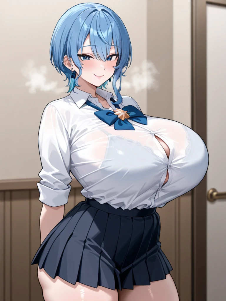 ((masterpiece)), (Highest quality、32k), Cirno having intense l sex wia man, ((Vaginal sre a manrusts violently into her vagina, causing hests to bounce : 1.5)penis,Cowgirl Sex, Big Breasts,hard, Bouncingest, ,Blue clothes,Cirno's Clothes,Short Hair,Cirno's hairstyle,ass pov, NSFW
