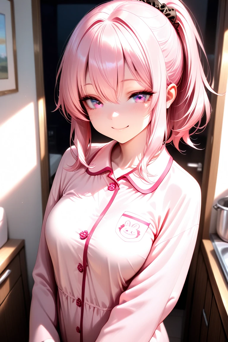 (best quality), 1girl, female, sun kissed skin, blonde hair, medium hair, swept bangs, pink streaked hair, brown eyes, perfect eyes, freckles, oversized shirt, pajama shorts, , slender, smile, small bust, masterpiece, anatomically correct, highres

