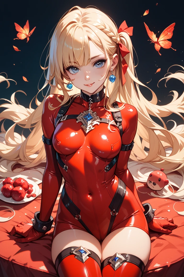 (Highres), (Detailed Illustration), Ultra-Detailed, , Realistic Shadows, Digital Art, , White Light, Detailed Face, (Detailed Hair:1.2), Detailed Face, (Detailed Hair:1.2), (Desaturated:1.4),
(1girl:1.4),
full body,
ass, bare shoulders, blonde hair, bodysuit, breasts, elbow gloves, glasses, gloves, heart, open mouth, long hair, red-framed eyewear, red legwear, semi-rimless eyewear, shiny clothes, solo, thighhighs, under-rim eyewear, (blush:1.3), huge breasts, (latex breasts:1.3), covered nipples, (green eyes:1.2), ((floral background)), roses, flowers,
,
