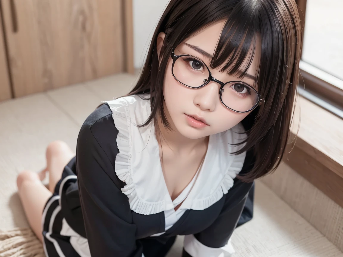 Highest quality, RAW Photos, Realistic, face, Incredibly beautiful girl, cute, length Hair,ponytail，Glasses，Written boundary depth, High resolution, Super detailed, detailed, Very detaileded, extremely detaileded eye and face, Sharp pupils, Realistic students, Sharp focus, Cinema Lighting, Japanese, Short Woman,  Physical build, Short arms, length, Narrow eyes, Fleeting atmosphere, 10 years old, Brown Bob Hair, ((thin lips)), White top and bottom swimsuit, masterpiece, Highest quality, Detailed skin, Detailed face, fine grain, 8K, Excellent anatomy, Full body portrait，flat breasts, small breasts, small,( small bust: 1.2), small bust, (slim, small, flat, small), thin, Delicate and sexy collarbone, One Girl, (beautiful girl, Delicate girl:1.3), (10 years old:1.3),
Only one female, (look up) From above, /(waitress/), /(Dark brown hair/) bangs, Blushing Smile, (masterpiece Highest quality:1.2) 繊細なイラスト Super detailed, (((White Background))) , View your viewers, darker shadow, (((absurdes))), (((Underbust))), (((No sleeve))), (((Removed))), (((ulzzang))), (((Thigh Gap))), (((Very embarrassed))), (((mascara))), (((Place your hands on the floor))), (((feminine))), (((Cinema Lighting))), (((pubic hair))), (((squat))), (((High heels))), (((Tilt backwards))), (((Spread your legs)))