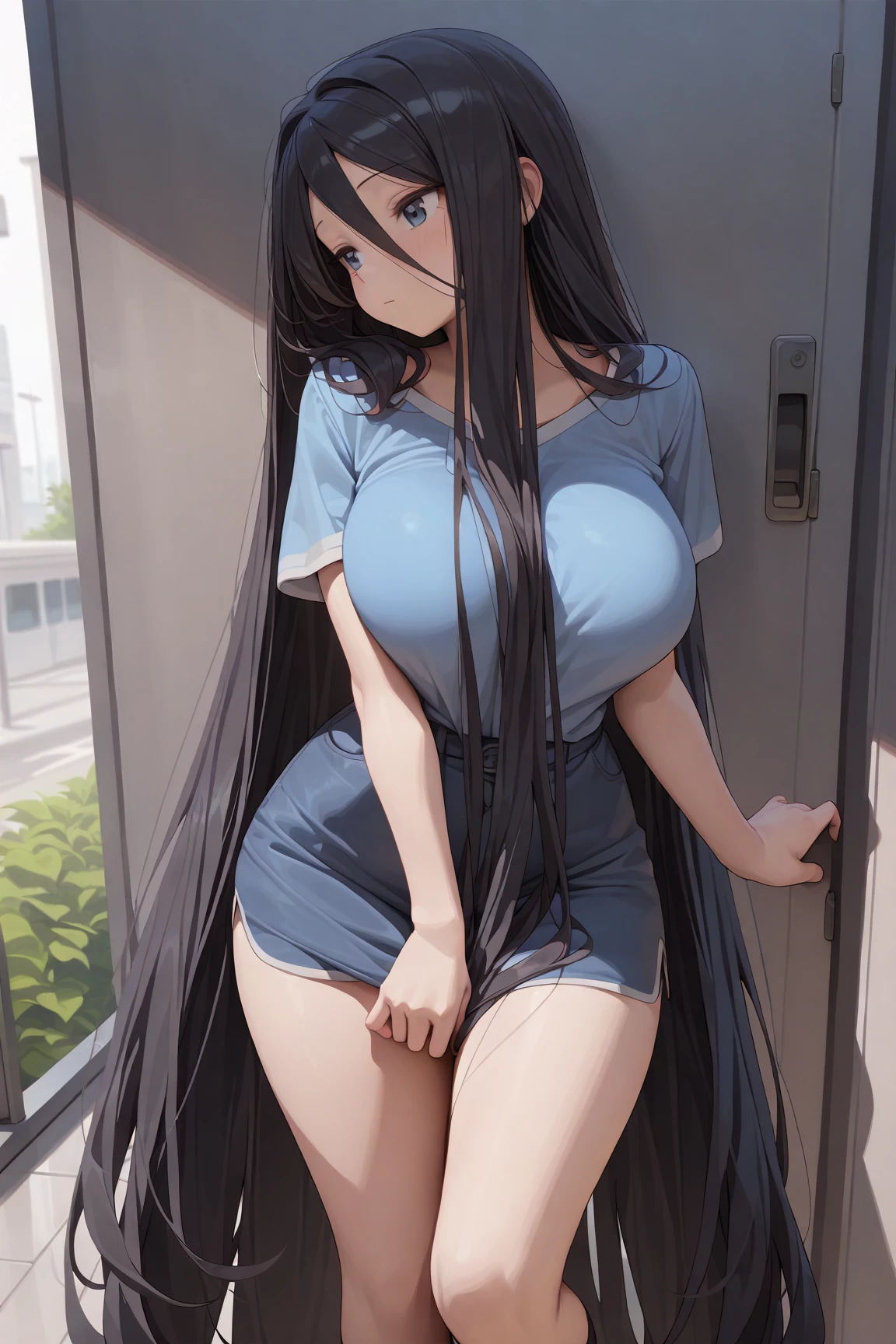 beautiful girl、Big Breasts、Black Hair、Long Straight、Great style、Nice body、Abdominal muscleuscular、indoor、Beautiful buttocks、Toned Legs、Are standing、The whole body is visible、Sweaty skin、Sexy pose、Completely naked、Hair Nude、pubic hair、blush、Embarrassed、One girl、True Face