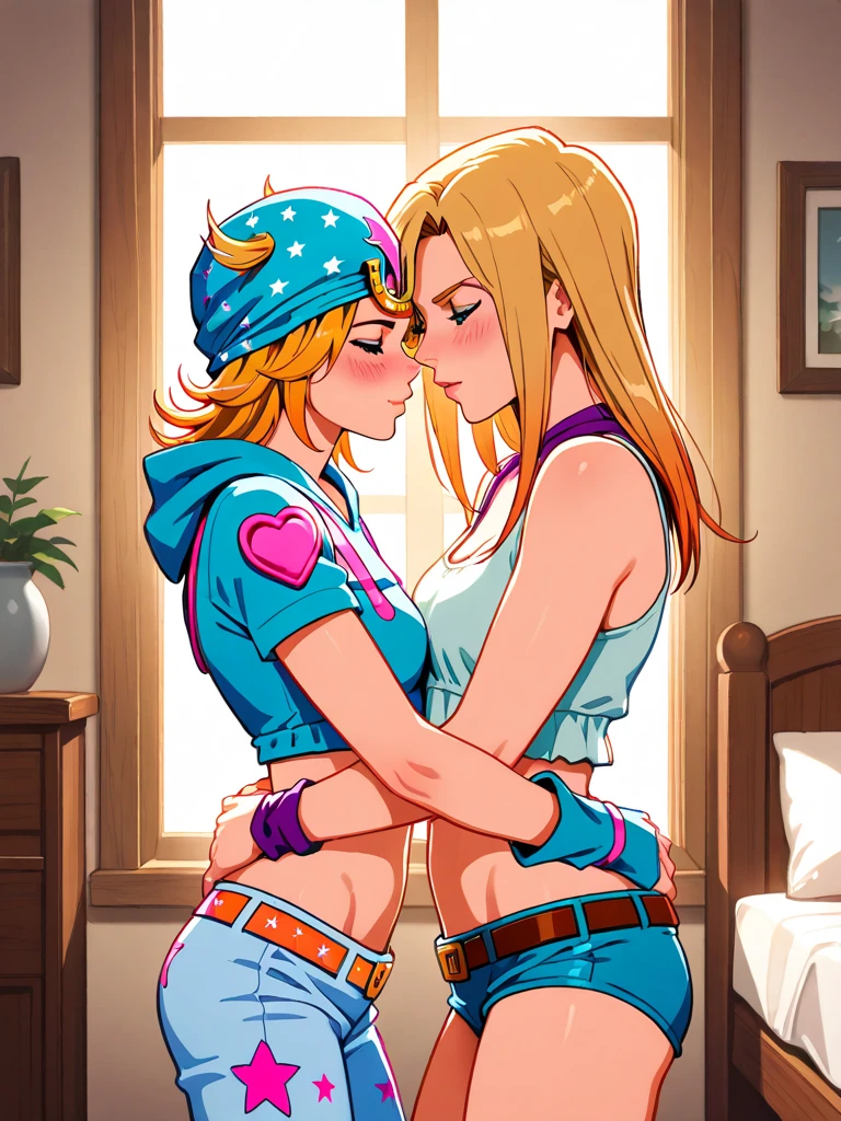 2 girls grabbing ass, kissing, in a gamer room, pink hair, de ówithlos, lesbian sex, lesbians, anal, with, Sex Toys, rubber penis