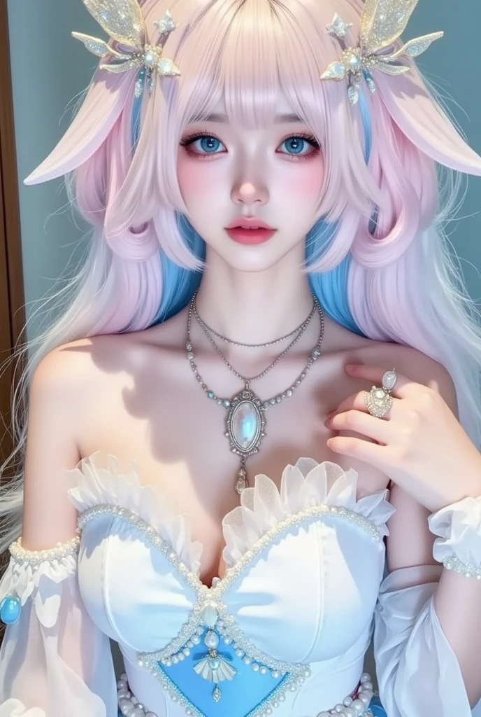 il y a une femme aux cheveux roses et aux oreilles de chat, attractive fille chat, beautiful young Fille chat, cheveux roses et yeux cyan, white fille chat, hyper-detailed fantasy character, 4k detail fantasy, fille chat, seraphine ahri kda, Fille chat, personnage en gros plan, very beautiful cute Fille chat, Néferpitou