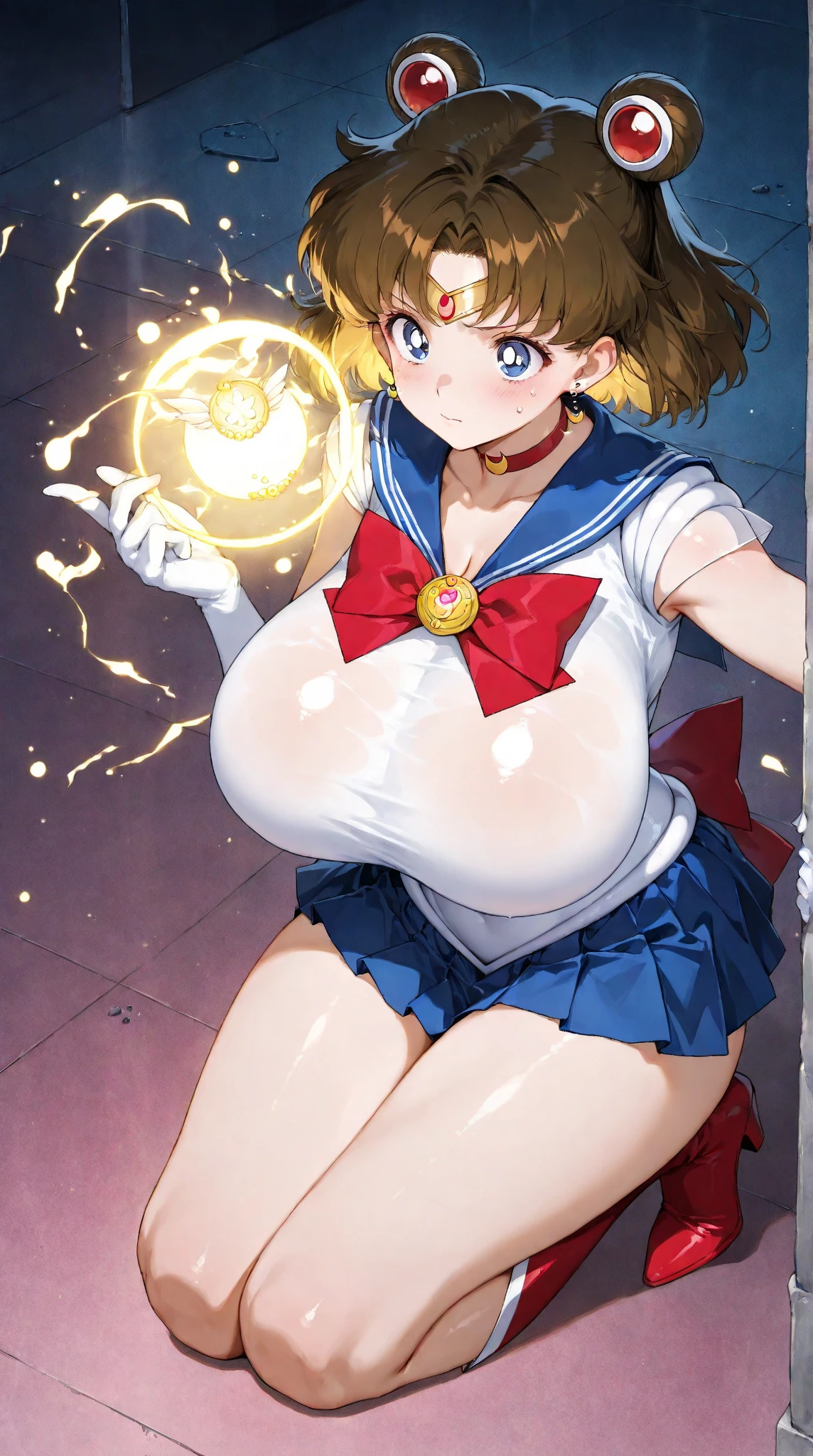 (((Very large breasts)))(((Dead Face、Sticking out tongue、Dead Face)))(((human-onahole (legsless, armsless:1.2) slime girl, {Farbe} skin, shiny skin,Dead Face、 translucent skin, cum inflation, deep penetration excretion torso grab transformation)))((( Sailor Uranus))