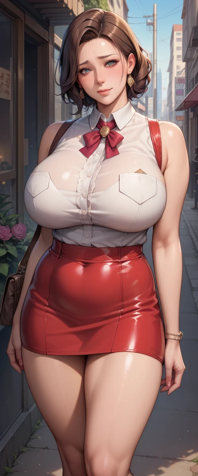 ((1woman/maid outfit black/tight on body/large breasts, being hugged by a naughty old man/getting bland with red face/liking)), Unreal Engine 5,masterpiece, anime style,Max resolution/quality/sharpness/detail,short hair straight, room in luxury hotel room.