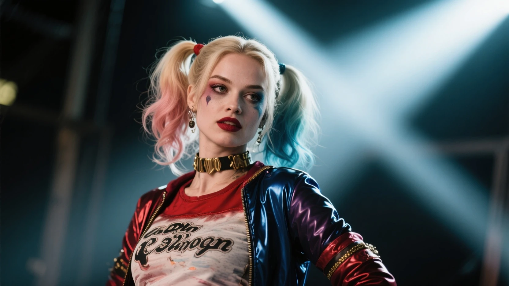 harley quinn taking a shower