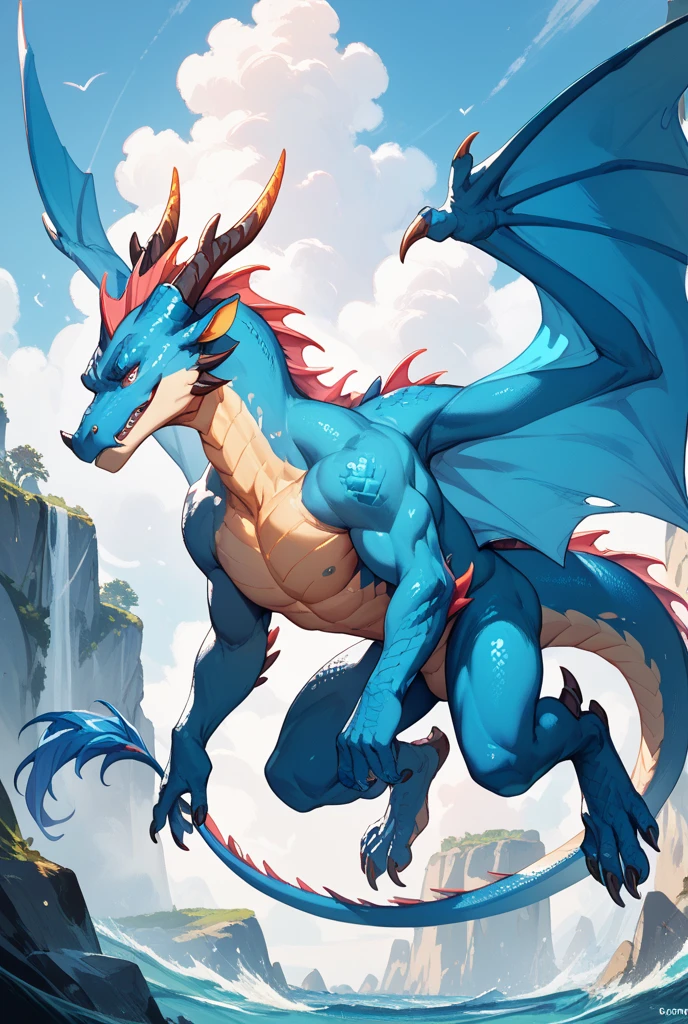 Dragon,male,solo,feral,loincloth,bulge,seductive,balls