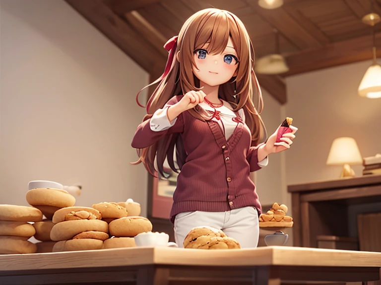 score_9,score_8_up,score_7_up,score_6_up,score_5_up,score_4_up,
1girl,food,solo,bread,socks,white socks,sitting,skirt,necktie,long hair,ahoge,looking at viewer,cardigan,blush,black skirt,brown hair,shirt,bread slice,eating,red necktie,toast,food in mouth,indian style,white shirt,brown cardigan,school uniform,holding,long sleeves,pleated skirt,hair between eyes,brown eyes,notice lines,holding food,sleeves past wrists,yellow eyes,mouth hold,crossed bangs,collared shirt,